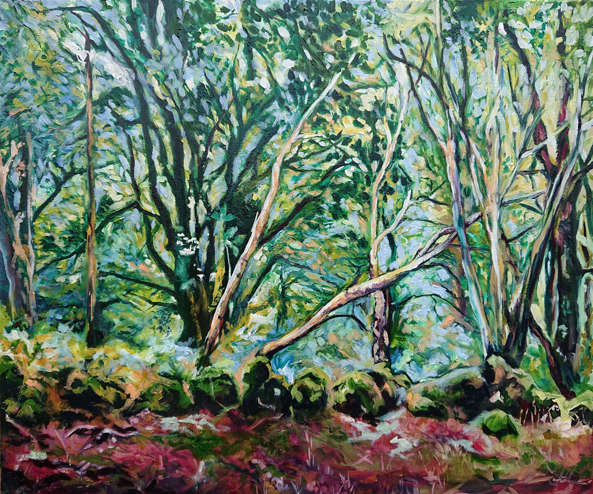 Broken-Dyke-in-the-Carstramon-Woods-60x50cm-oils-on-canvas-2020-£450
